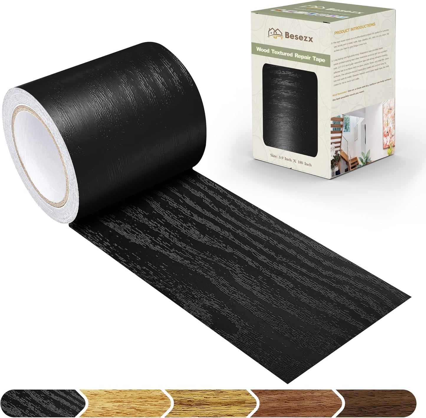 Besezx Wood Grain Repair Tape, 2.4" X15', Self Adhesive Wood Grain Repair Patch for Tables, Chairs, Baseboards, Doors, Windows, Floors, All Kinds of Furniture Renovation, Handicraft DIY. (Natural oak)