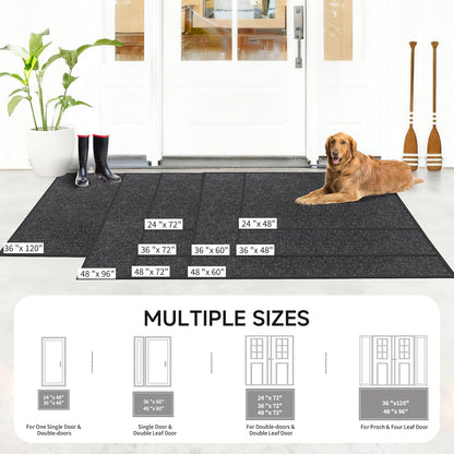100pointONE Durable Front Door Mat, Heavy Duty Indoor Outdoor Doormat, 48” x 36” Low Profile Outdoor Mats for Home Entrance, Stain and Fade Resistant Shoe Scraper Mat, Ideal for High Traffic Area