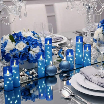 Raycare Flameless Candle with Remote Timer, 3 Flickering Acrylic Battery Operated LED Pillar Candles with Embedded Star String for Christmas, Wedding, Home Table Decor, and as a Gift (Ivory White)