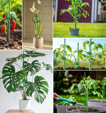 10Pcs 17inch Plant Support Stakes for Orchid | Garden Sticks Extended to 3ft 4ft Orchid Sticks with Clips Garden Stakes for Tomato,Orchid,Vegetables,Monstera