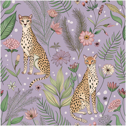 Floralplus Peel and Stick Wallpaper Leopard Jungle Removable Wallpaper for Bathroom Renter Friendly Wallpapers Self Adhesive Animal Floral Contact Paper for Accent Wall 17.5 x 118 in