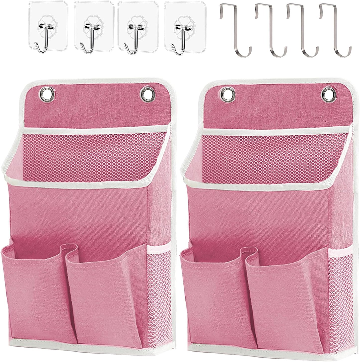 Hanging Basket for Organizing, Wall Organizer with Pockets and Over The Door Organizer，Can for Home, Closet, Office and Camper (1 White)