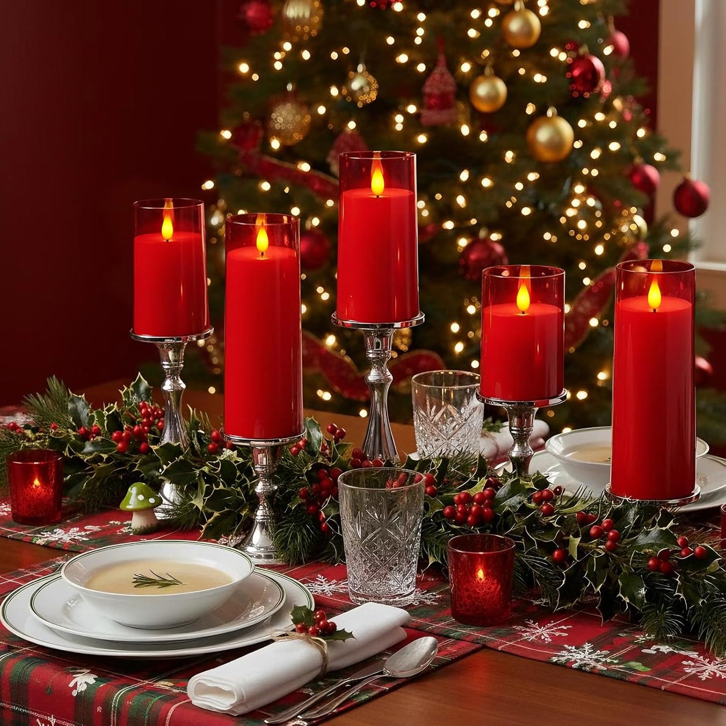 Raycare Flameless Candles Battery Operated with Remote Timer, Acrylic Flickering LED Pillar Candle for Christmas, Wedding, Home Decor, Gift for Family and Friend, White, Set of3