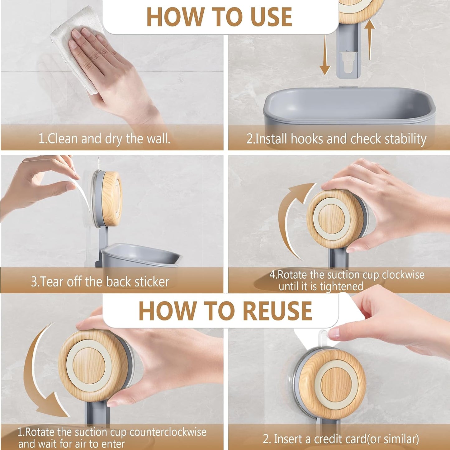 Double Layer Soap Dish for Shower 2 Pack, Wall Mounted Bar Soap Holder Suction Cup 2 Layer Self Draining Soap Case Sponge Holder for Shower Bathroom, Tub and Kitchen Sink, Drill-Free Tray