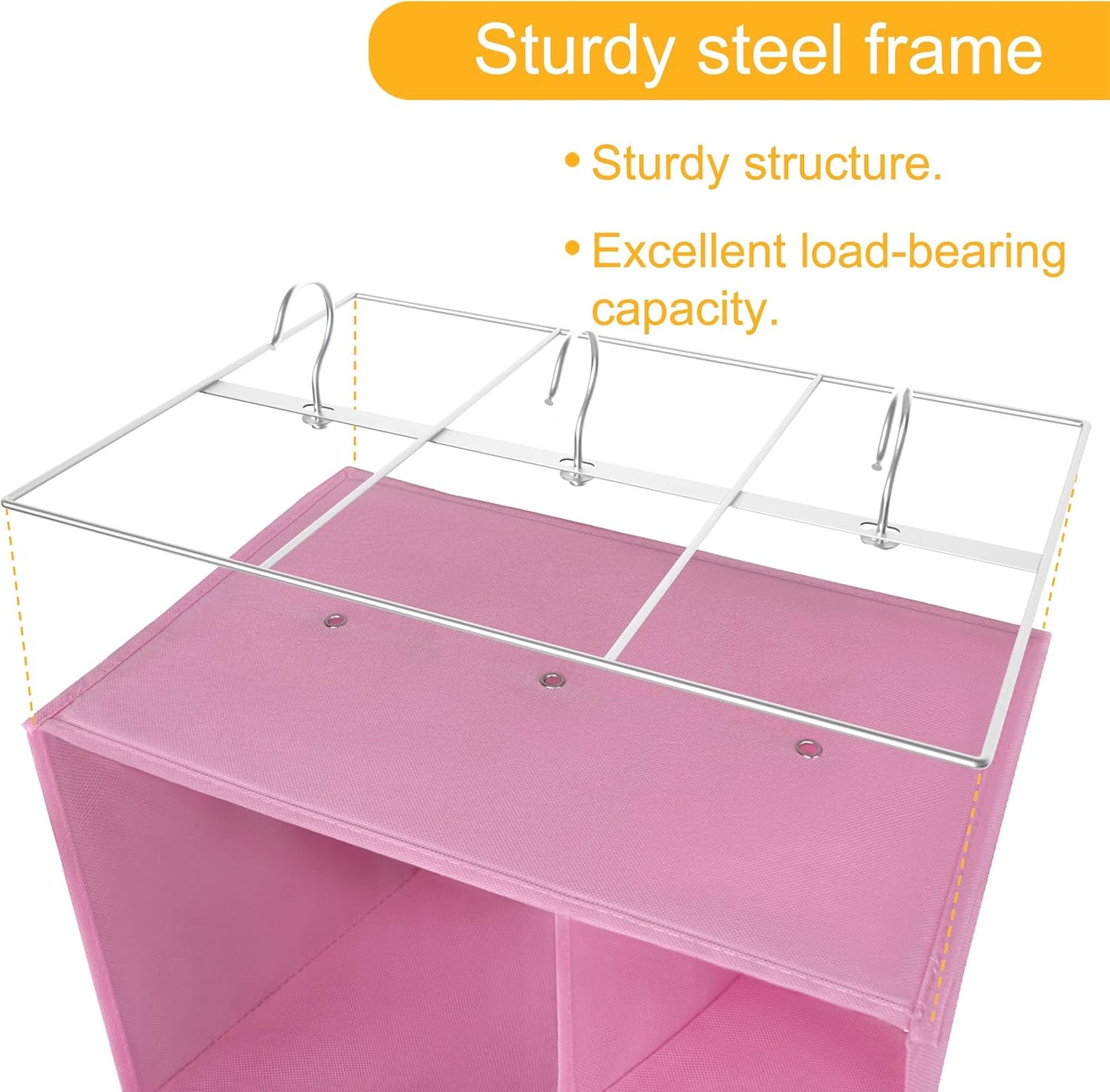 Libeder Shoe Organizer for Closet, 15 Shelf Hanging Closet Storage Shelves - 10 Shoe Rack Organizer and 5 Compartment for Clothes with 6 Side Mesh Pockets for Scarves Socks,Gloves, Grey