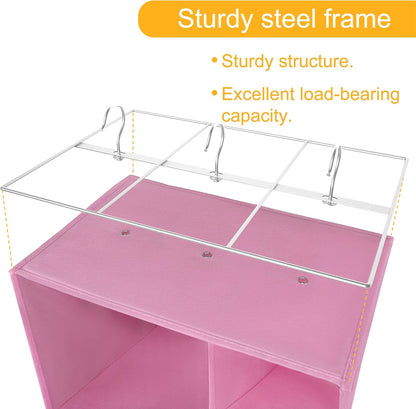 Libeder Shoe Organizer for Closet, 15 Shelf Hanging Closet Storage Shelves - 10 Shoe Rack Organizer and 5 Compartment for Clothes with 6 Side Mesh Pockets for Scarves Socks,Gloves, Grey