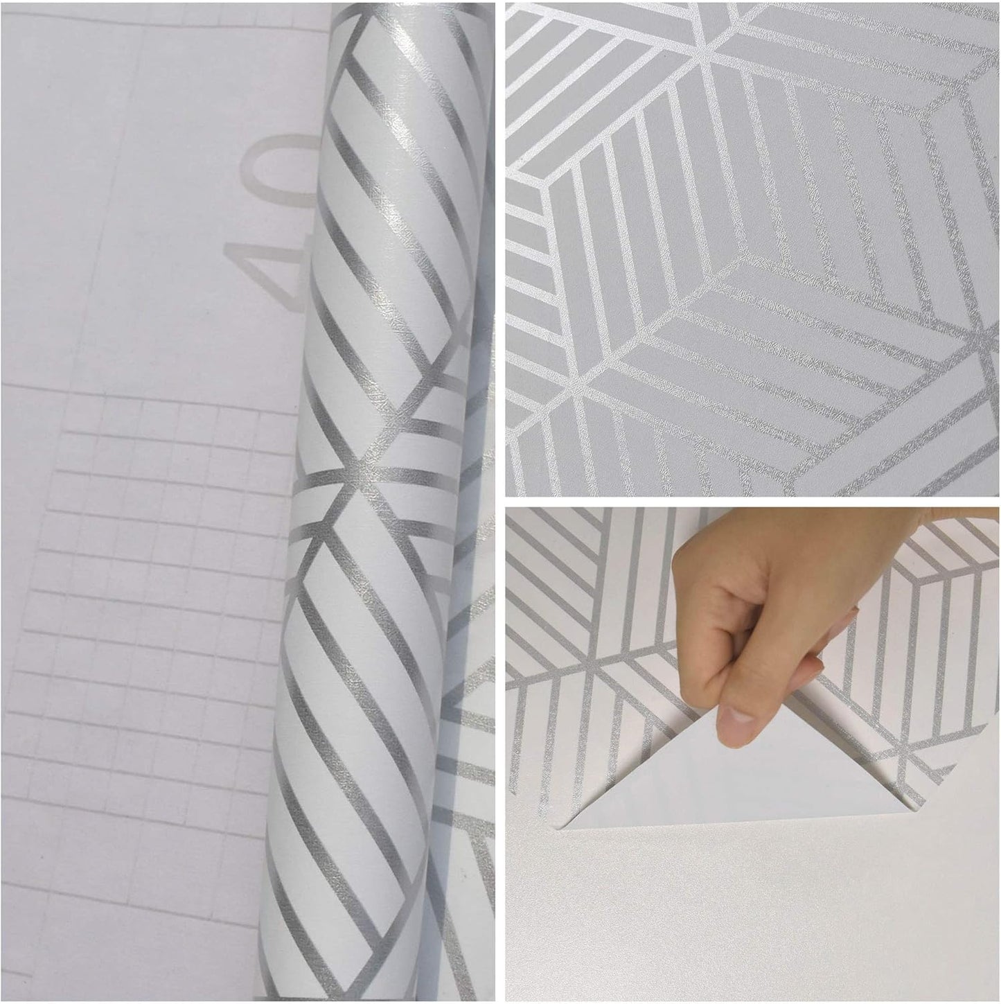 MelunMer Geometric Peel and Stick Wallpaper Gold 118In L 17.7In W Self Adhesive Removable Wallpaper for Bedroom/Bathroom Waterproof Modern Contact Paper for Cabinets Gold Contact Paper Shelf Liner