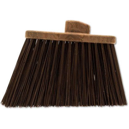 SPARTA Plastic Broom Head, Angled, Un-Flagged for Large Debris Indoor, Outdoor, Home, Restaurant, Lobby, Office, 12 Inches, Green
