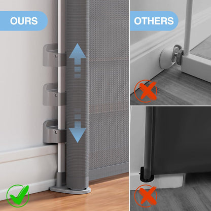 probebi Retractable Baby, Child & Dog Gates for Stairs, Extends to 54" Wide 34" Tall, Use for Outdoor, Indoor, Hallways, Doorways, Deck, Porch, Black