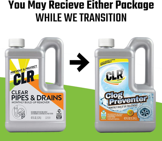 CLR Clear Pipes & Drains Clog Remover and Cleaner, For Shower, Sink, Toilet, Garbage Disposal, 42 Ounce Bottle