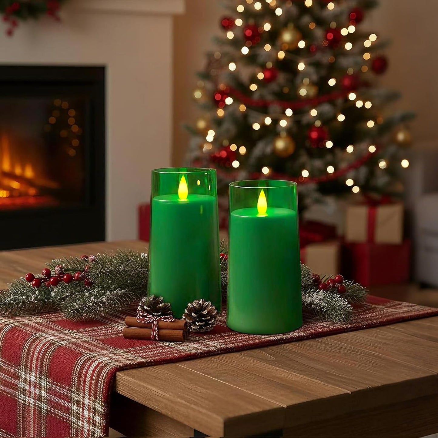 Raycare Flameless Electronic Pillar Candles with Remote Control and Timer- Battery Operated Realistic Flickering LED Fake Candle for Home, Wedding, Valentine's Day, Decor,White,Set of 2(3"x6"6")