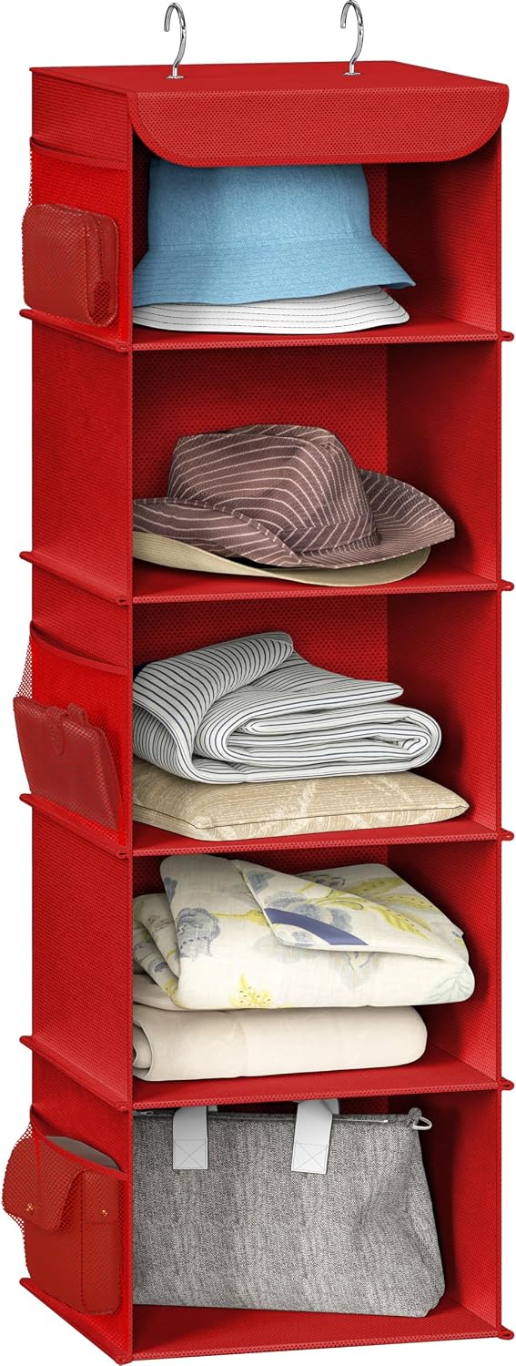 Simple Houseware 6 Shelf Hanging Closet Organizer, Gray