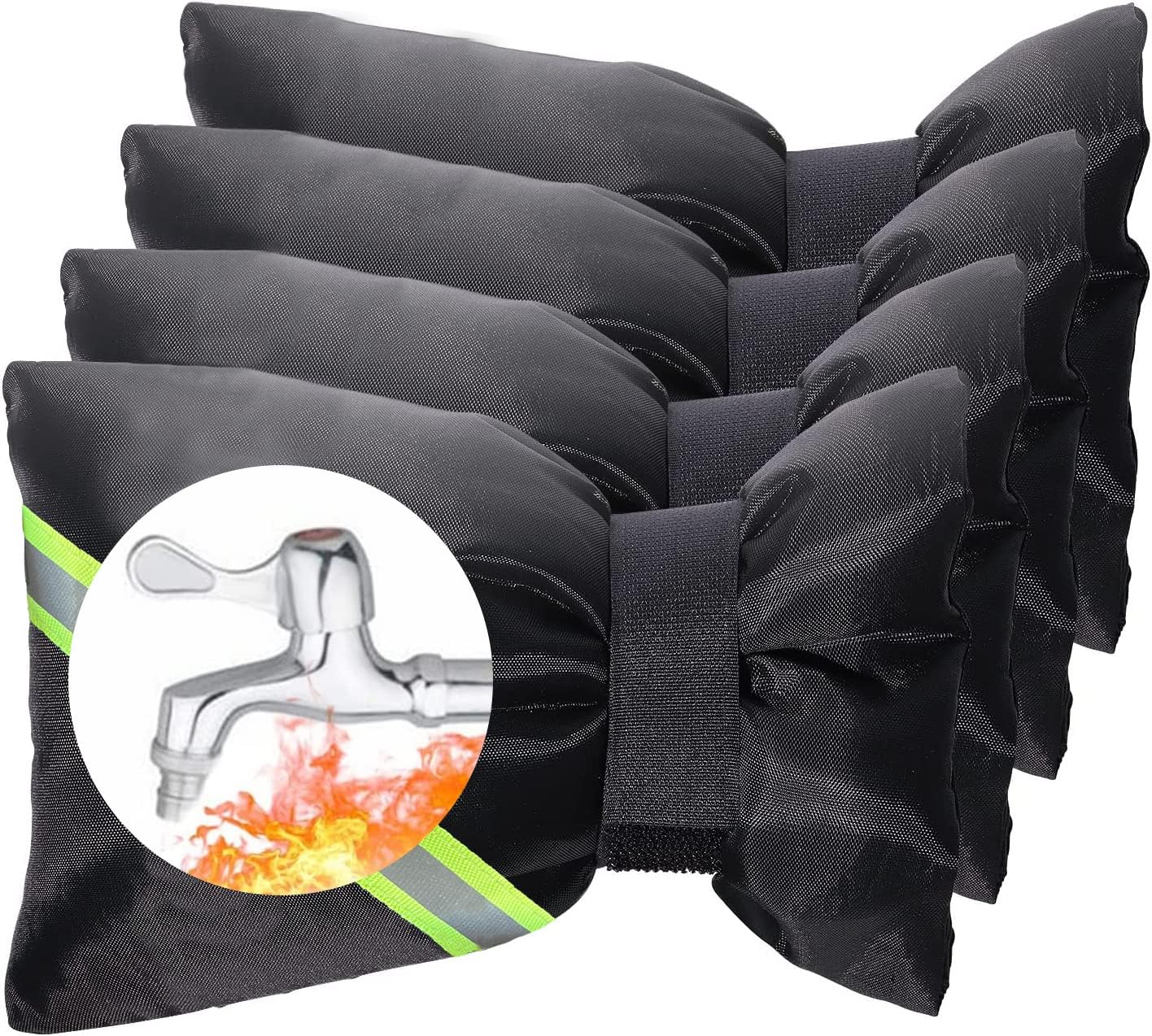 Outdoor Faucet Covers for Winter Freeze Protection, 4 Pack Thickened Insulation Outside Hose Bib Reusable Waterproof Anti-Freeze Tap Cover