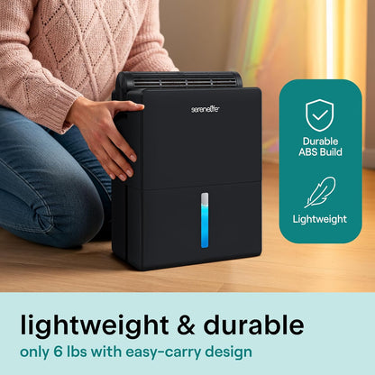 SereneLife Dehumidifier, Quiet 2-in-1 Thermoelectric & Desiccant Dehumidifiers for Home, 85 oz Tank Drying Base w/Small Room Attachment, Smart Humidity Control for Basement, Bathroom, Bedroom, Closet