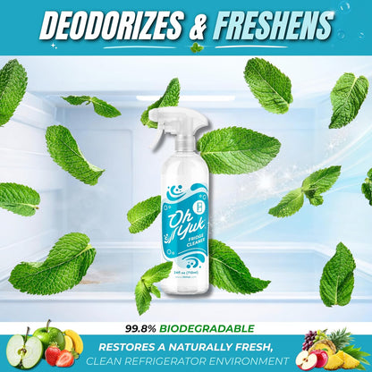 Oh Yuk Fridge Cleaner – Cleans Inside Refrigerator for Spotless, Food-Contact Safe Surfaces | Biodegradable, Vegan, Cruelty-Free | Effortlessly Lifts Sticky Messes & Dried-On Food | Spray Bottle