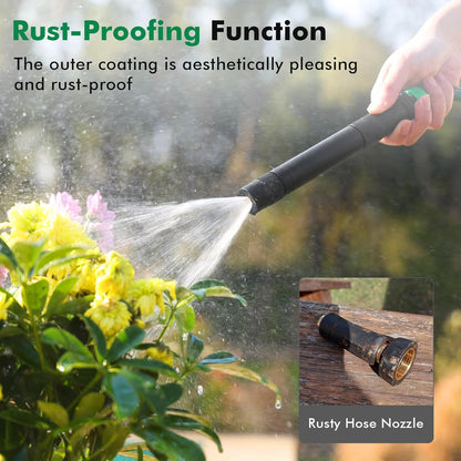 RESTMO Water Hose Nozzle, Heavy Duty Garden Hose Sprayer Nozzle for Outdoor | Metal Hose Nozzle, Anti-Rust Coating, Leak-proof, Adjustable 3 Spray Patterns, Ideal for Patios & Floors & Cars, Black