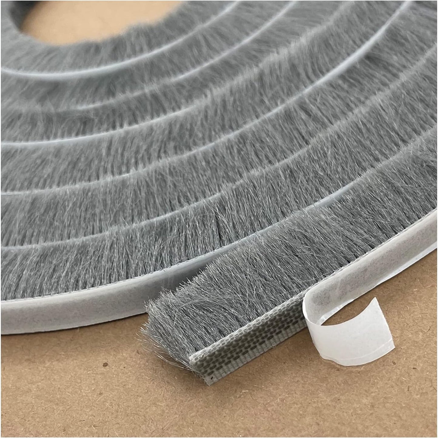 Self-Adhesive Pile Weather Stripping Seal for Sliding Windows and Door Frames, 16.5ft x 11/32 inch, Grey