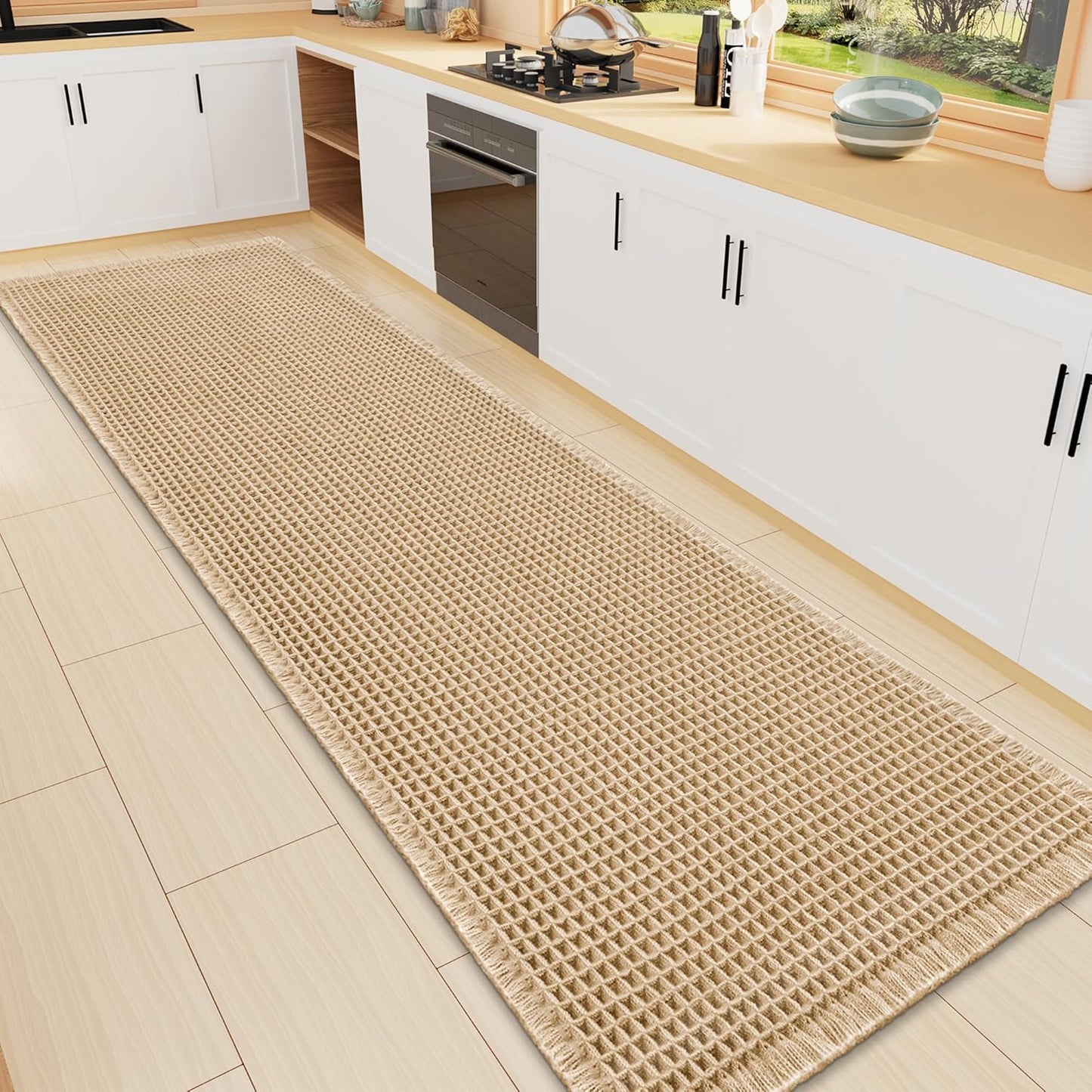 Smiry Waffle Bath Mat 30x20, Extra Soft Absorbent Bathroom Rugs, Non Slip Machine Washable Quick Dry Bath Rugs for Bathroom Floor, Tub, Shower, Home Decor Accessories, Brown