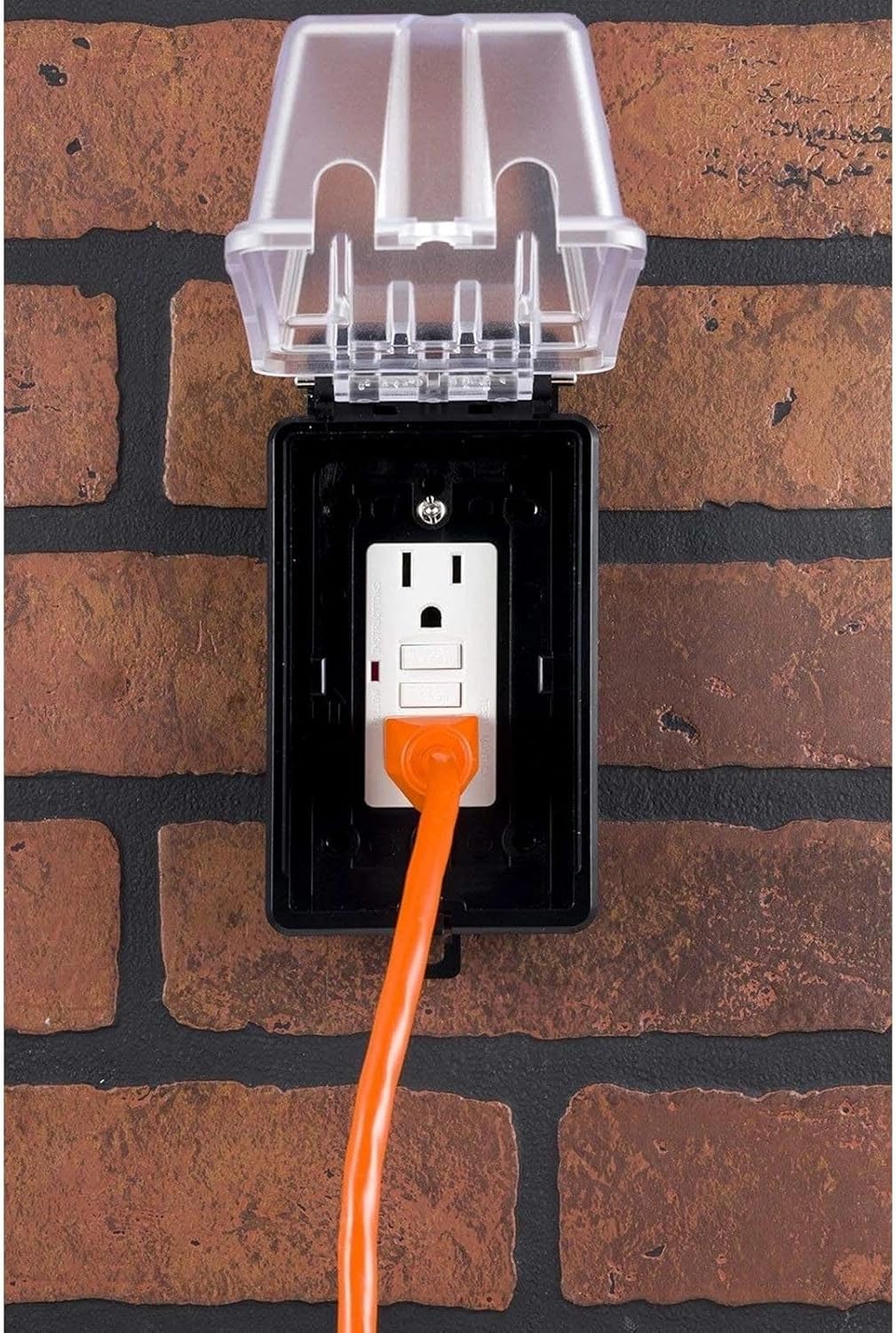 Weatherproof Outlet Cover, 1-Gang In-Use Horizontal/Vertical Enclosure, Clear Cover