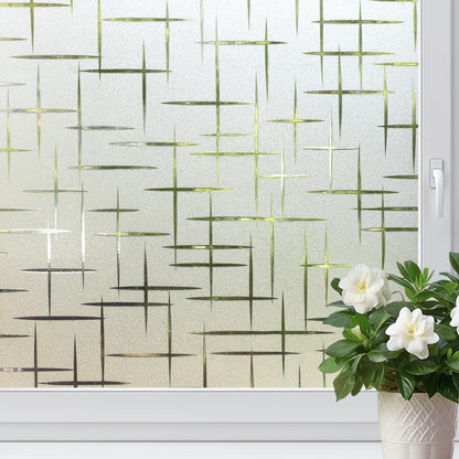 HIDBEA Frosted Window Privacy Film - Non Adhesive Static Cling Glass Stickers Sun UV Blocking Heat Control Door Covering Decals for Home Office, 23.6 x 78.7 Inch