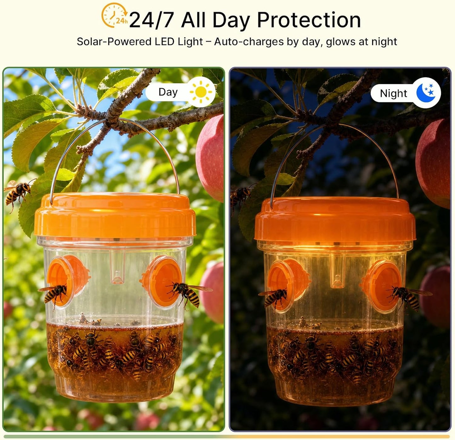 SheeChung [2026 Upgraded] Wasp Traps Outdoor Hanging - 2 Pack