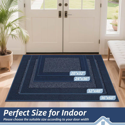 BEQHAUSE Indoor Door Mat 20" x 32", Dirt Trapper Door Mats Non-Slip Entryway Rugs Washable, Resist Dirt Absorbent Welcome Mat, Low Profile Floor Mats for Front Back Door and Entryway, Taupe