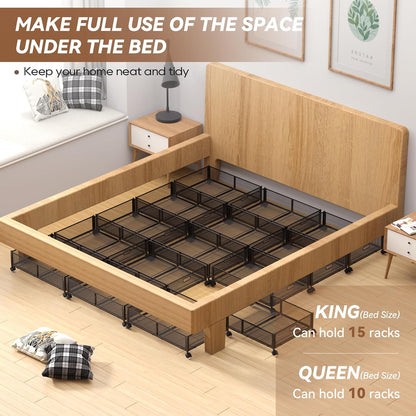 Under Bed Storage, Under the Bed Storage Containers with Wheels, Under Bed Shoe Storage Organizer Drawer for Bedroom Clothes Shoes Blankets -2Pack