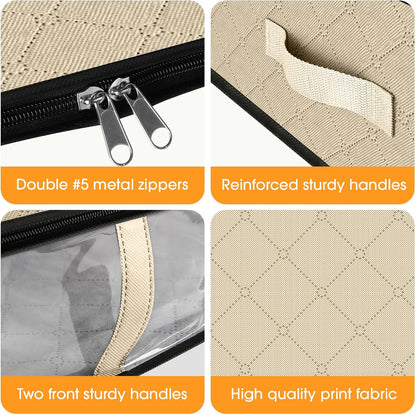 StorageRight Under Bed Storage Bags 3 Pack, 40L Large Clothes & Comforter Storage Containers with Clear Window, Breathable Fabric Organizer for Blankets, Bedding, Seasonal Clothing