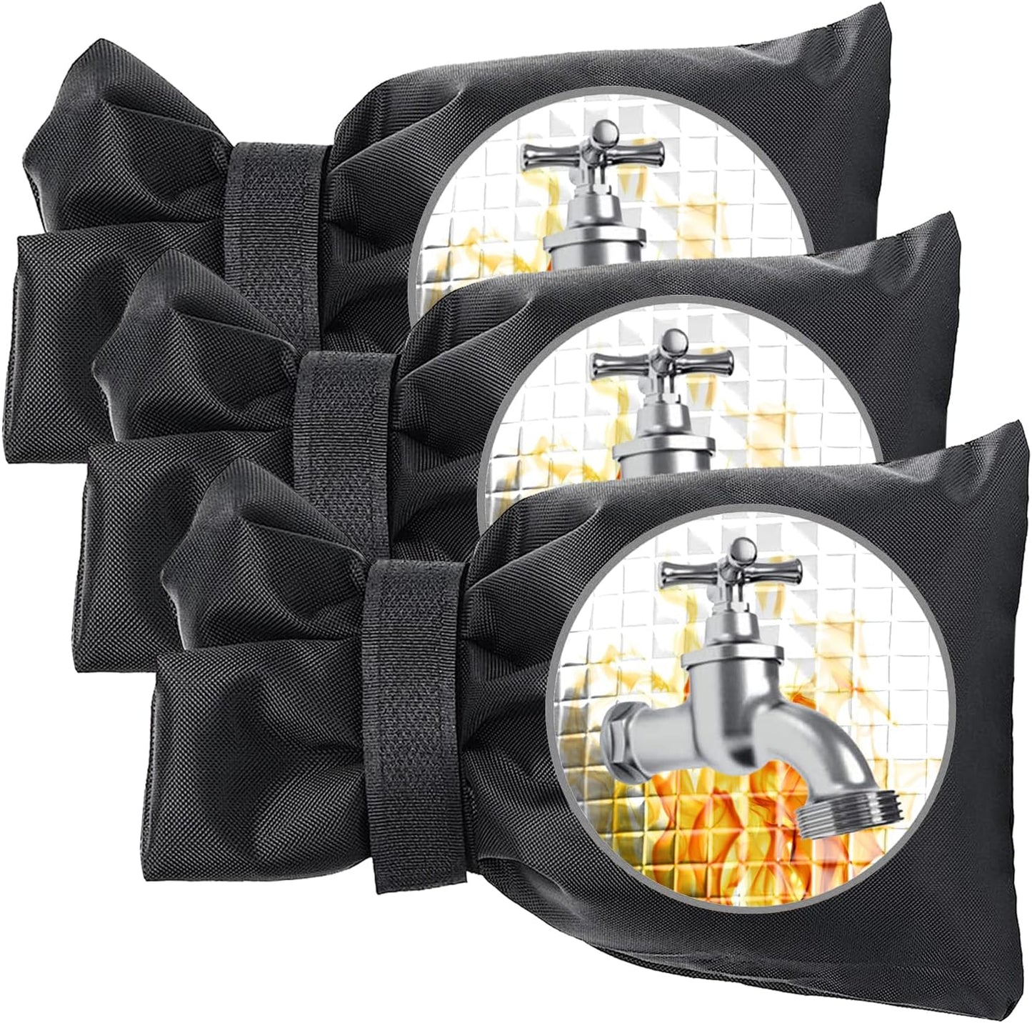 Outdoor Faucet Covers for Winter, Actgan 8.3"H x 6"W Thickened Outside Garden Faucet Socks for Freeze Protection, Reusable Insulated Faucet Covers, 2 Pack, Black