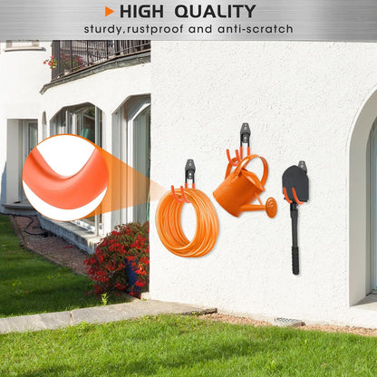 Hose Hanger Wall Mount 2 Pack,Heavy Duty Hose Holder with Screws Metal Hose Hangers for Outside,Hose Rack Suitable for Garage,Garden and Yard,Black