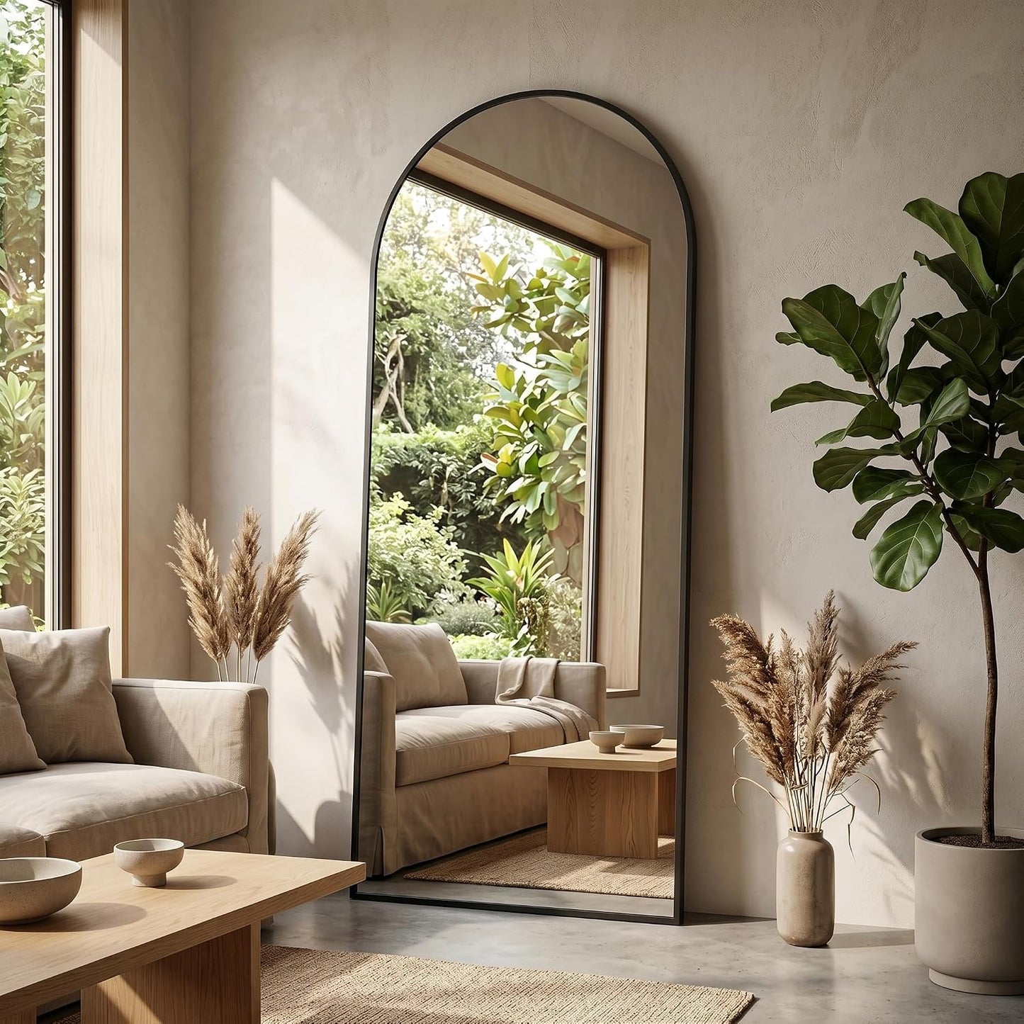 59"x16" Floor Mirror Full Length, Arched Full Length Mirror with Stand, Full Body Mirrors for Bedroom Living Room or Cloakroom Gold