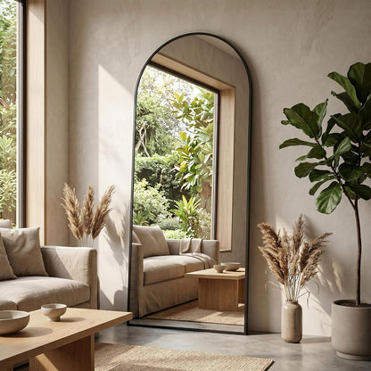 59"x16" Floor Mirror Full Length, Arched Full Length Mirror with Stand, Full Body Mirrors for Bedroom Living Room or Cloakroom Gold