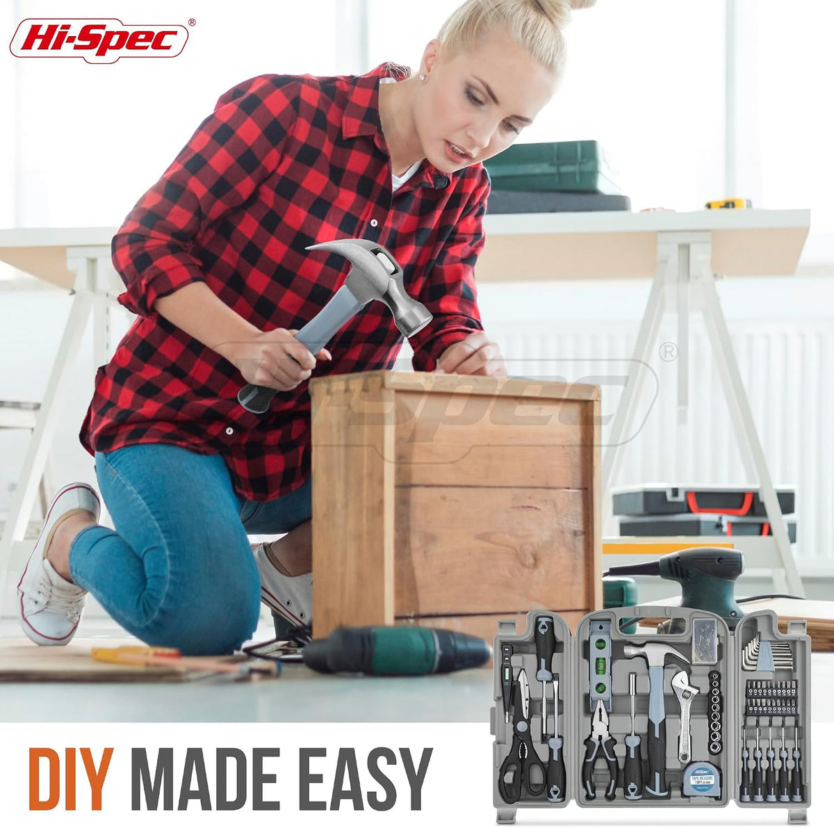 Hi-Spec Small Tool Kit Compact Set for Home and Office DIY, Green Mini Tool Box for Basic Household Repairs, Starter Toolkit in a Portable Toolbox Case.