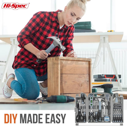 Hi-Spec Small Tool Kit Compact Set for Home and Office DIY, Green Mini Tool Box for Basic Household Repairs, Starter Toolkit in a Portable Toolbox Case.