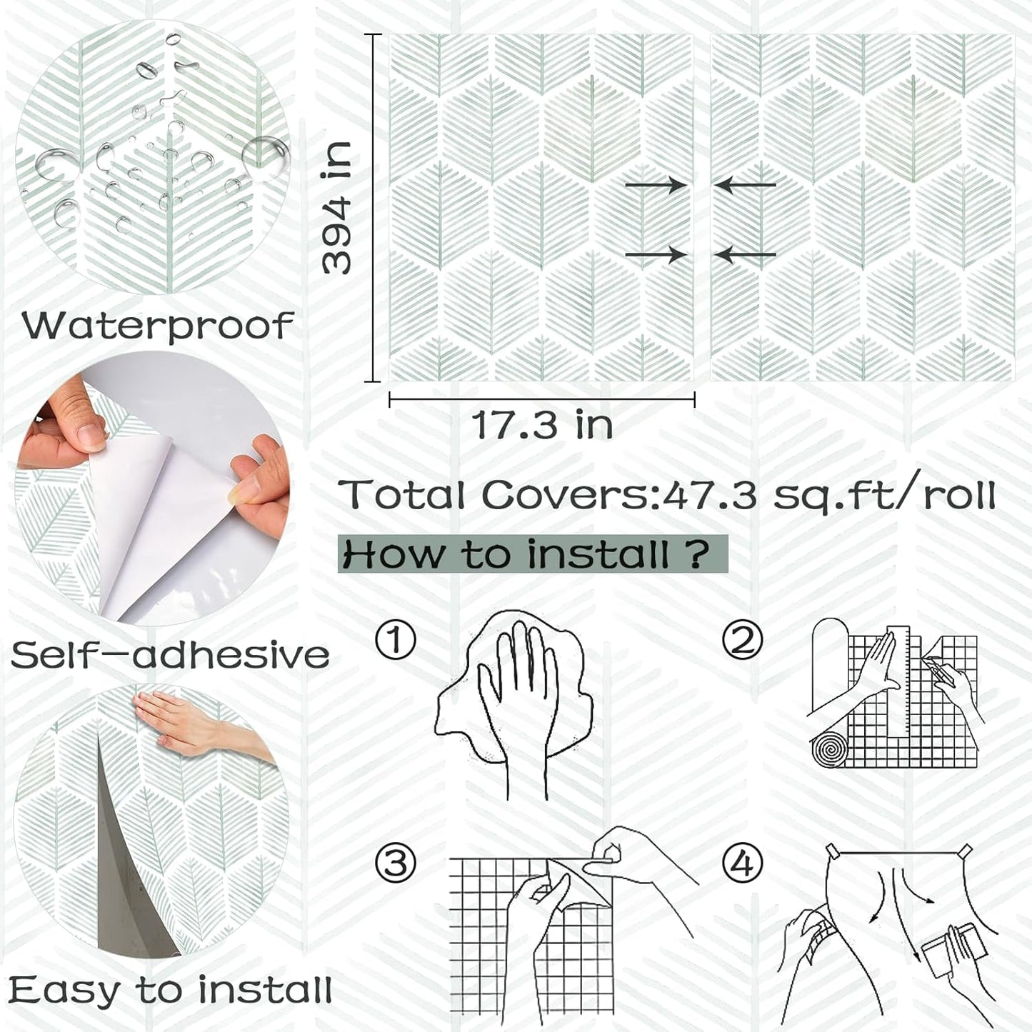 Modern Peel and Stick Wallpaper 17.3''×78.8'' Self Adhesive Wallpaper Boho Contact Paper Beige and White Geometric Wall Paper Removable Decorative Wallpapers for Bedroom Bathroom Cabinets Decor Vinyl