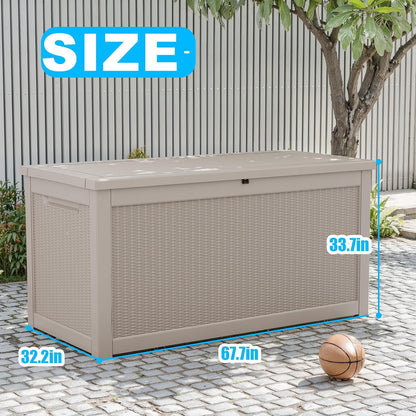 230 Gallon Large Outdoor Storage Box Waterproof, UV Resistant Resin Deck Box with Hydraulic Rod & Lockable Latch for Patio Furniture, Outside Storage Box for Garden Tools, Patio Cushions, Black