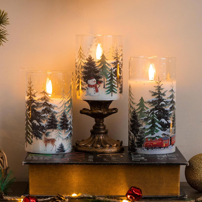 LUSHARBOR Flameless Candles with Remote, 3 Pack Battery Operated Candles Flickering Real Wax LED Fake Pillar Candles with Timer for Wedding Home Party, White