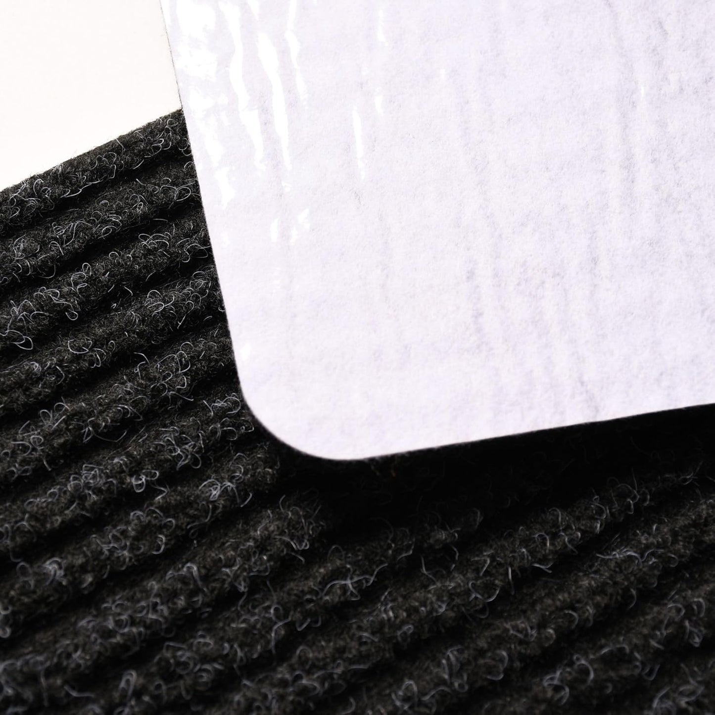 Ottomanson Non Slip Stair Treads Indoor – Peel and Stick Carpet Stair Treads for Wooden Stairs, Self Adhesive Anti Slip Stair Pads for Kids & Pets – 7.9" x 29.9", 7 Pack – Black