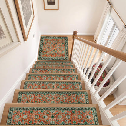 OJIA Extra Non-Slip Stair Treads for Wooden Steps 15PCS, 30"X8" Rubber Indoor Stair Runner Slip Resistant Stair Rugs Safety Mats for Dogs, Kids & Elders, Stairway Grip Step Treads, Gray