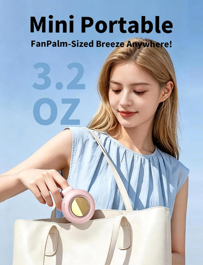 Portable Silent Mini Bladeless Fan, Clip On Fan for Shirt, 3 Speeds & Queit, Hands Free Waist Whirlwind Fans, USB Rechargeable, Suitable for Outdoor & Travel & Office (pink)