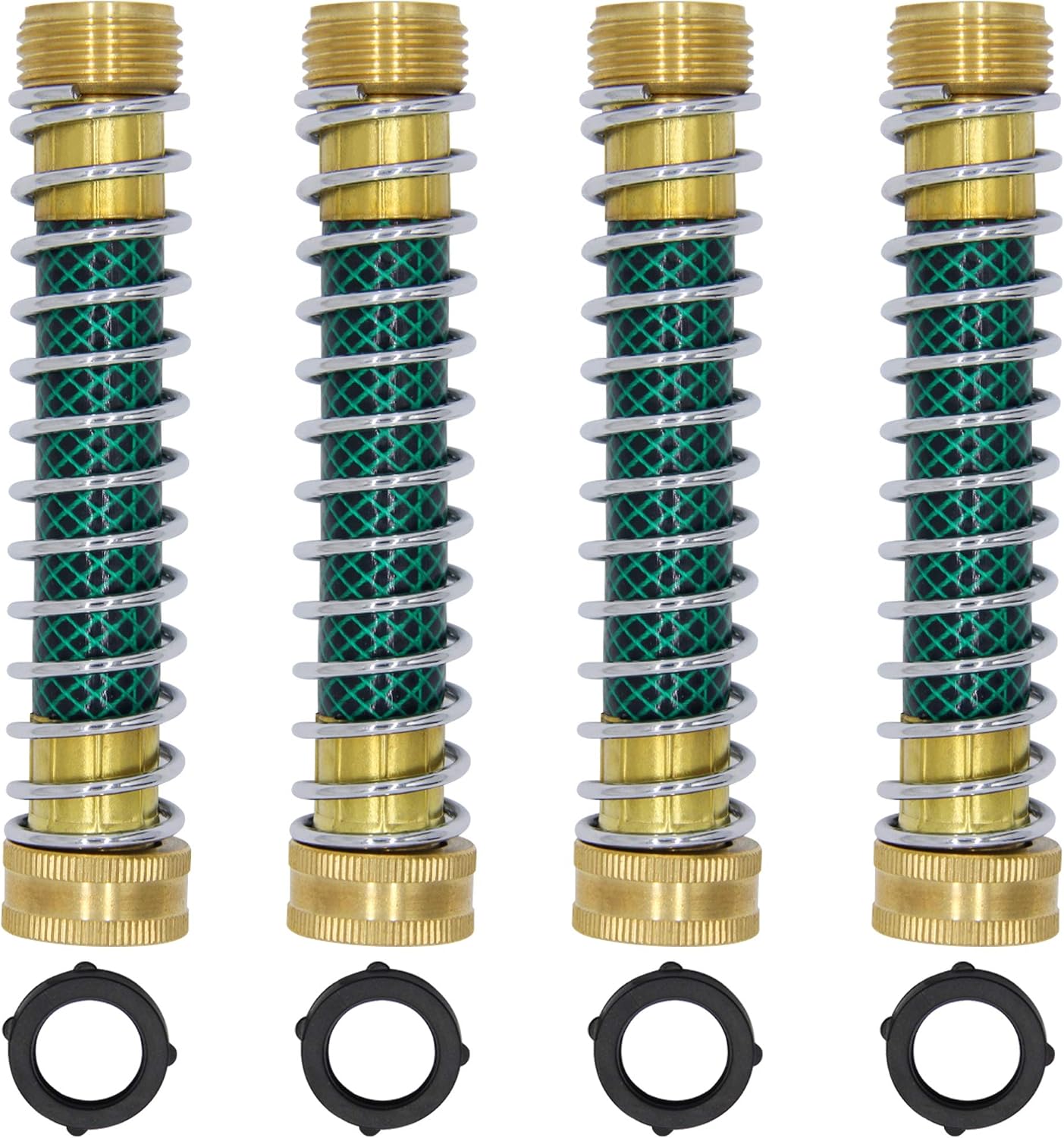 Lifynste Garden Hose Extension Adapter, Hose Kink Protector with Coil Spring, 2 Pack