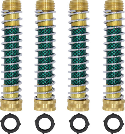 Lifynste Garden Hose Extension Adapter, Hose Kink Protector with Coil Spring, 2 Pack