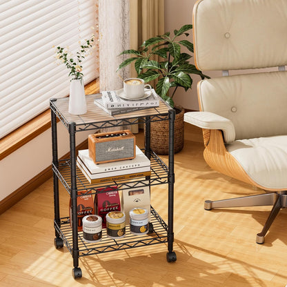Golpart 4 Tier Adjustable Storage Shelves Metal Utility Shelf Wire Shelving Unit Organizer Rack for Home Kitchen Office Bathroom Pantry Room 12" D x 18" W x 44" H