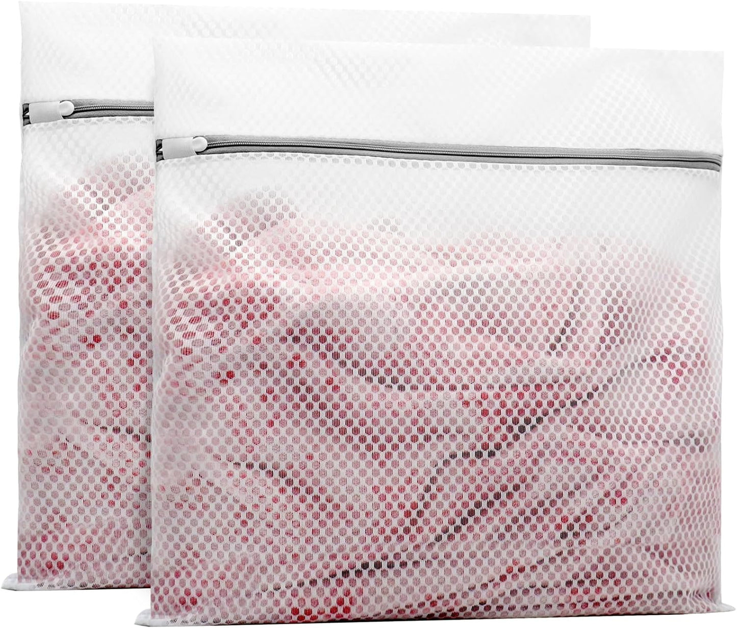 Muchfun 2Pcs Durable Honeycomb Mesh Laundry Bags for Delicates 24x24 Inches | (2 XX-Large)