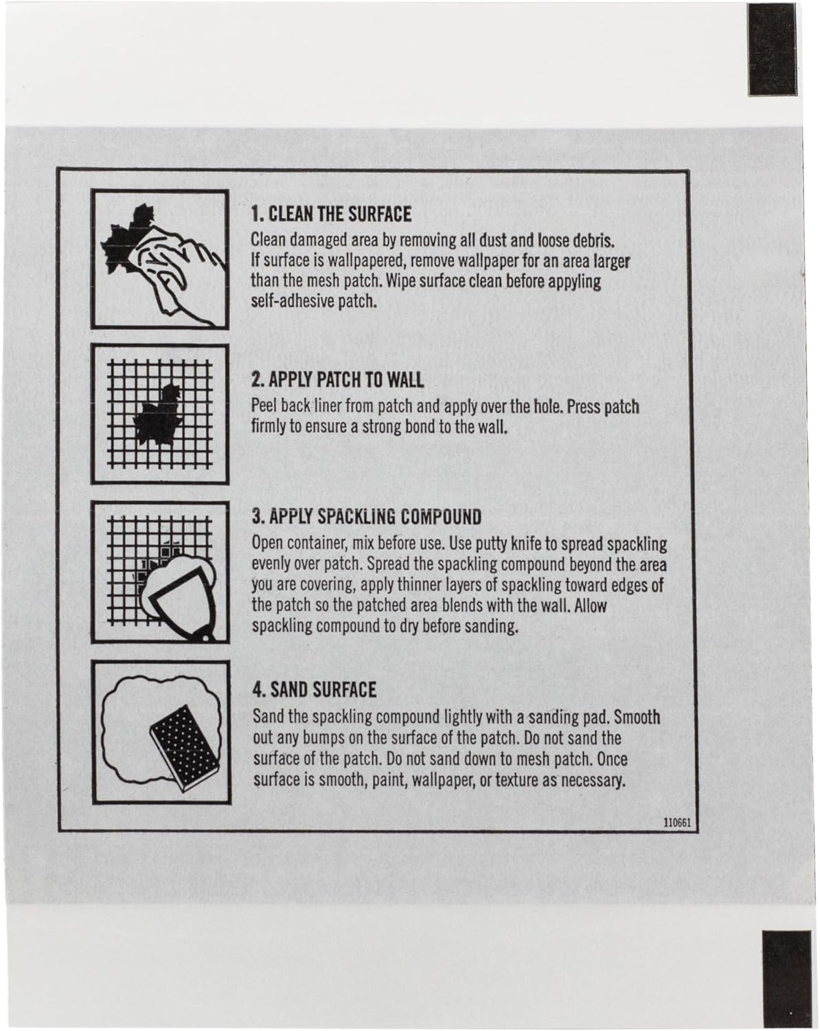 Gorilla Flexible Wall Repair Patch, 4”x 4”, (Pack of 1) – Durable, Professional Looking Repairs on Walls & Ceilings