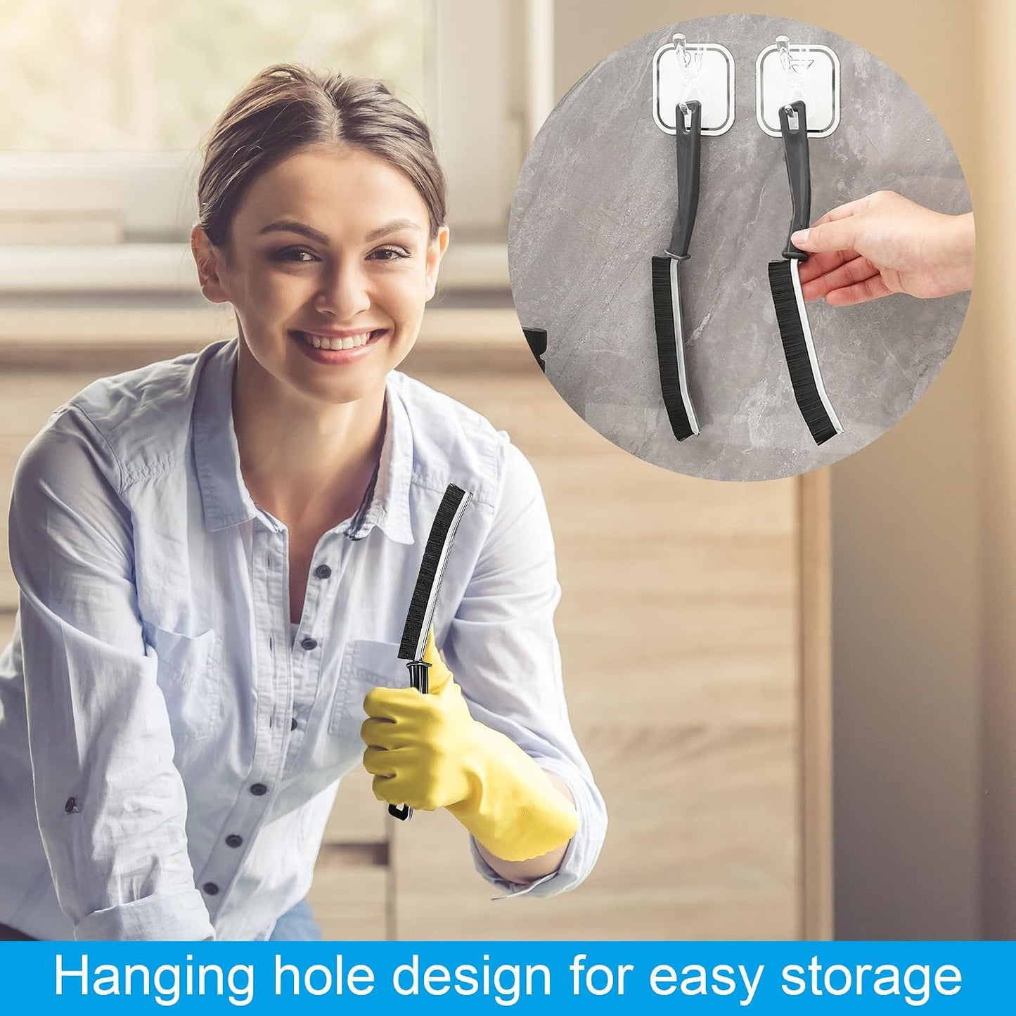 Crevice Cleaning Brushes Set 4 Pack, Small Grout and Gap Cleaner Brushes for Shower, Tile, Toilet, Kitchen and Bathroom, Narrow Scrub Brushes for Household Use and Deep Cleaning