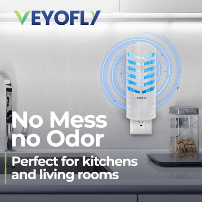 VEYOFLY Fruit Fly Traps for Indoors (2 Device + 6 Refills), Gnat Trap Indoor Plug in, Bug Traps, Flying Insect Trap, Gnat Traps for House Indoor, Fly Trap Indoor for Home Bug Light, Gnats Catcher