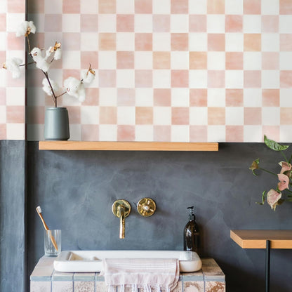SMART TILES Peel and Stick Backsplash - 5 Sheets of 7,75" x 7,75" - 3D Adhesive Peel and Stick Tile Backsplash for Kitchen, Bathroom, Wall Tile, Checkered