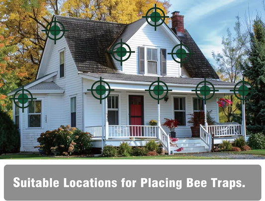 GRTRE 4 Pack Wood Carpenter Bee Trap for Outside - Nature Chalet Style Carpenter Bee Traps Outdoor Hanging
