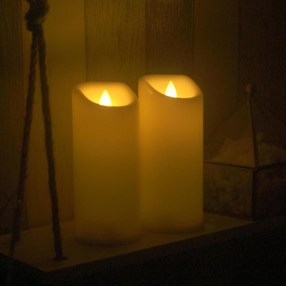 CANDLE CHOICE Waterproof Outdoor Battery Operated Flameless Candles with Remote Timer Plastic Flickering Fake Electric LED Pillars for Lantern Garden Wedding Christmas Decorations 3x4 Inches 3 PCS
